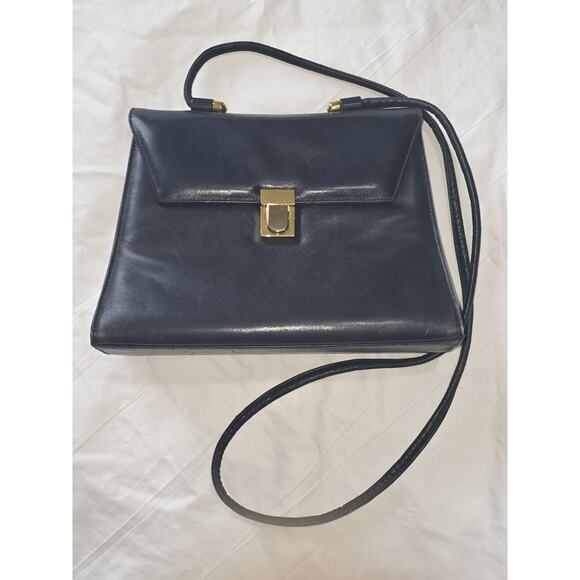 Susan Gail Vintage Leather Bellido Purse Made In Spain Navy Blue - Picture 2 of 13